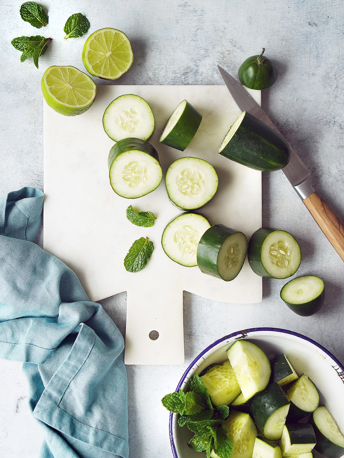 Ingredients for Cucumber Agua Fresca: cucumbers limes and sugar