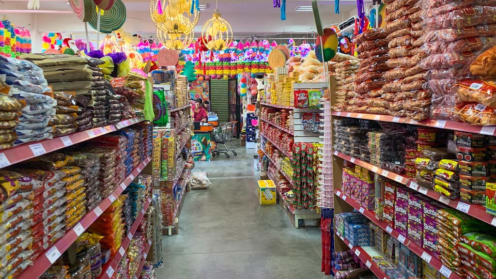 An image of a candy store in Mexico. 