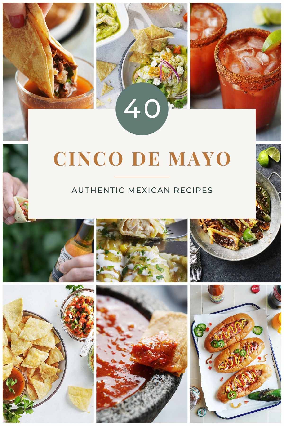 A collage of images for cinco de mayo celebration.