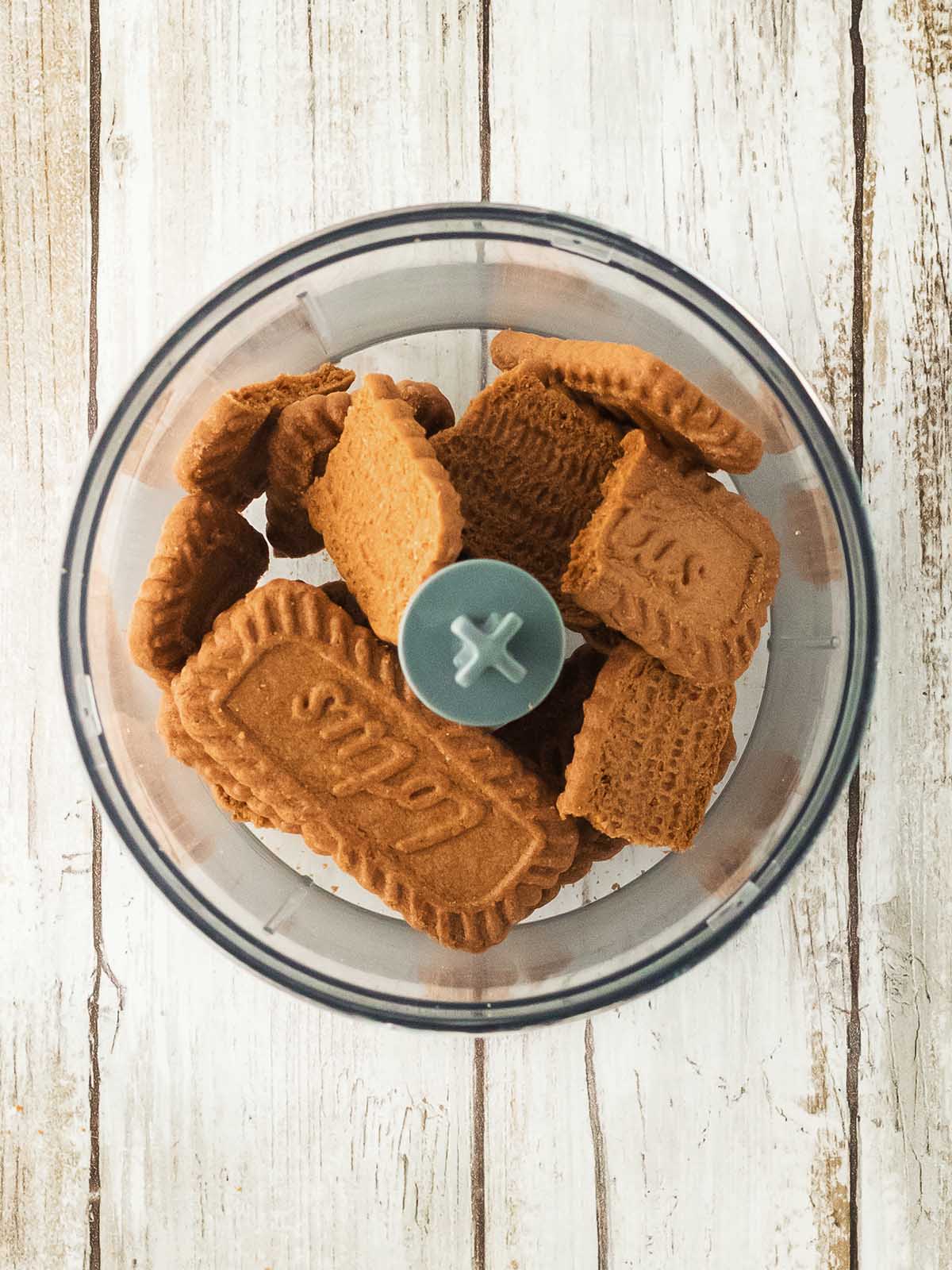 Cookies inside a food processor.