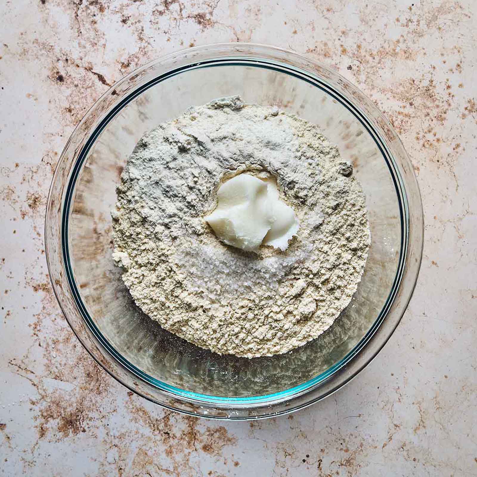 All the ingredients for this recipe in a bowl.